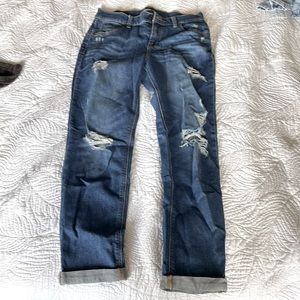 Old navy boyfriend ripped pants with cuffed ankles